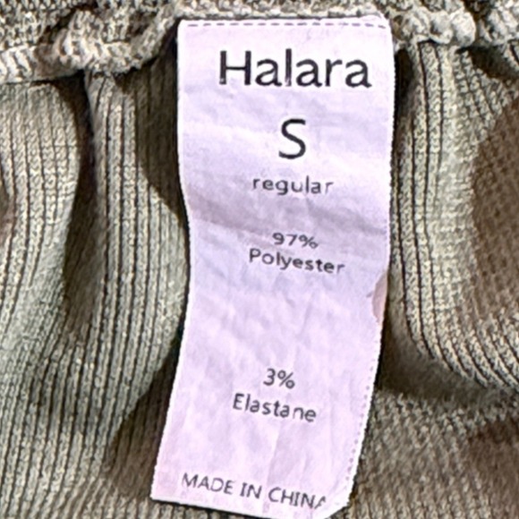 Halara Flex Women Small High Waisted Pocket Wide Waffle Work Loden Green Pants - Picture 9 of 12